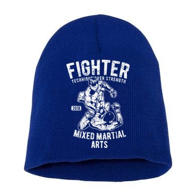 Mma Clothes Mixed Martial Arts Merchandise Distressed Mma Gift Short Acrylic Beanie