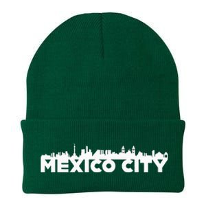 Mexico City Mexico City Skyline Silhouette Outline Sketch Knit Cap Winter Beanie