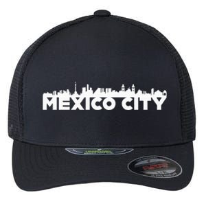 Mexico City Mexico City Skyline Silhouette Outline Sketch Flexfit Unipanel Trucker Cap