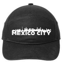 Mexico City Mexico City Skyline Silhouette Outline Sketch 7-Panel Snapback Hat