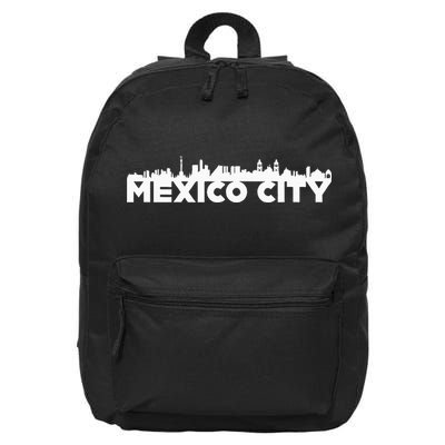 Mexico City Mexico City Skyline Silhouette Outline Sketch 16 in Basic Backpack