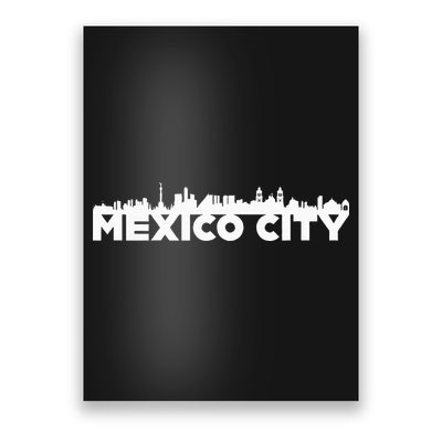 Mexico City Mexico City Skyline Silhouette Outline Sketch Poster