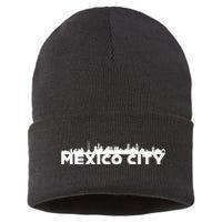 Mexico City Mexico City Skyline Silhouette Outline Sketch Sustainable Knit Beanie