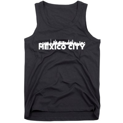 Mexico City Mexico City Skyline Silhouette Outline Sketch Tank Top