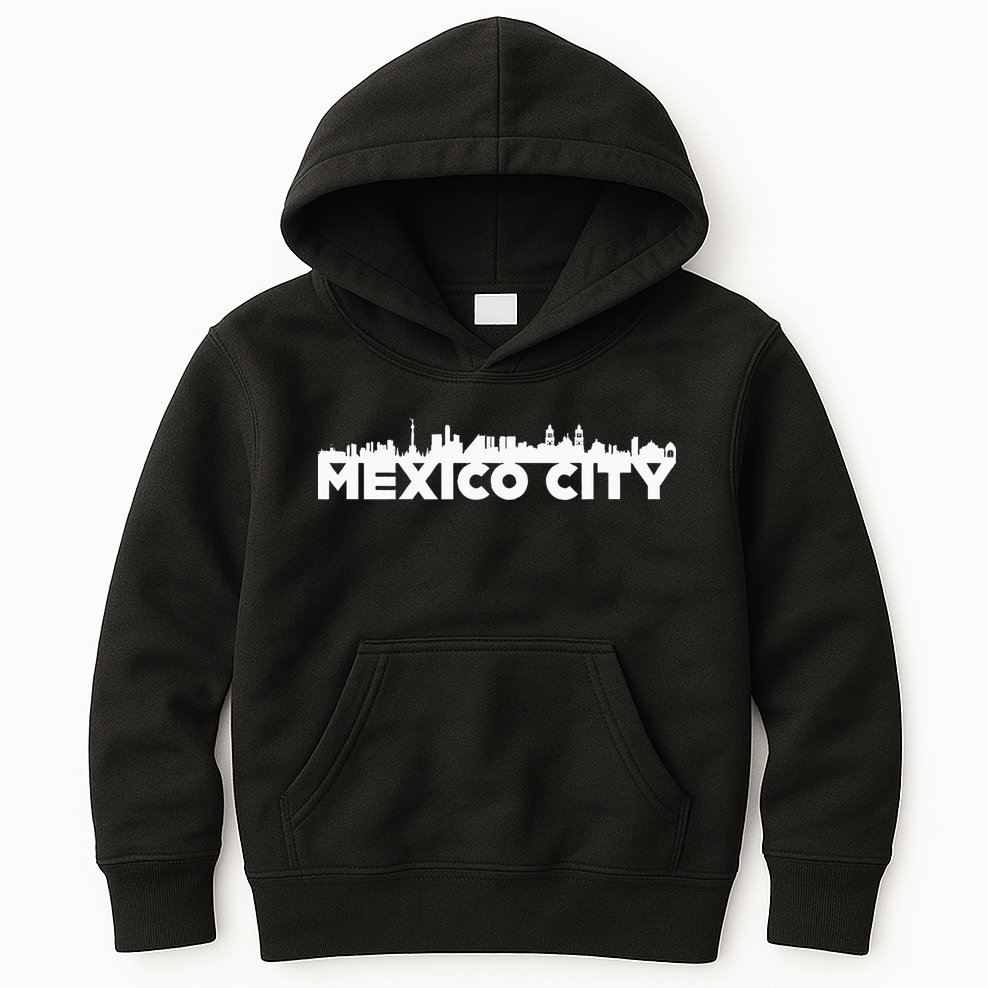 Mexico City Mexico City Skyline Silhouette Outline Sketch Kids Hoodie