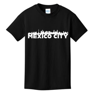 Mexico City Mexico City Skyline Silhouette Outline Sketch Kids T-Shirt