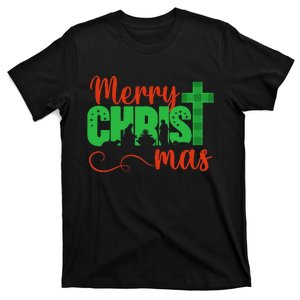 Merry Christ Mas Christian Christmas Jesus Christmas Family T-Shirt