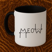 Meow Cat Meow Kitty Funny Cats Mom And Cat Dad Gift Mug