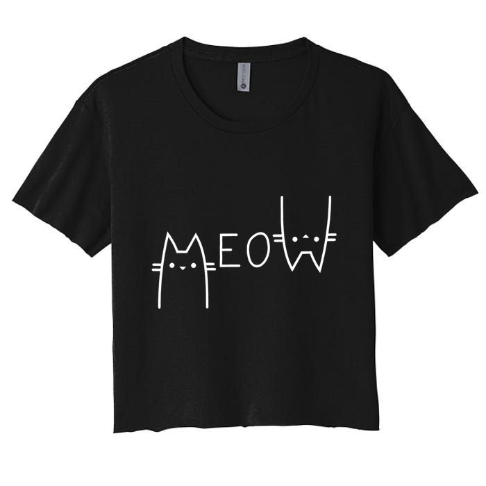 Meow Cat Meow Kitty Funny Cats Mom And Cat Dad Gift Crop Top