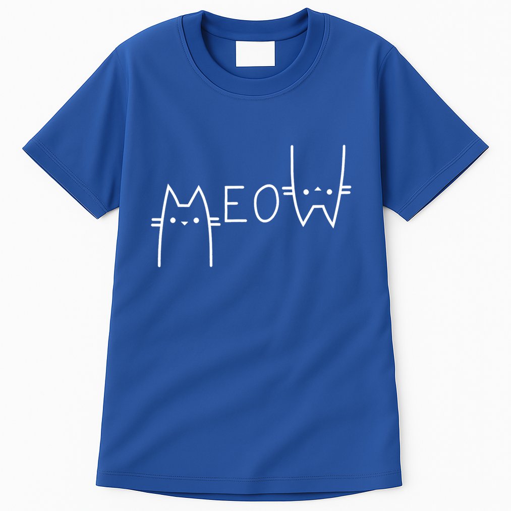 Meow Cat Meow Kitty Funny Cats Mom And Cat Dad Gift Tall T-Shirt