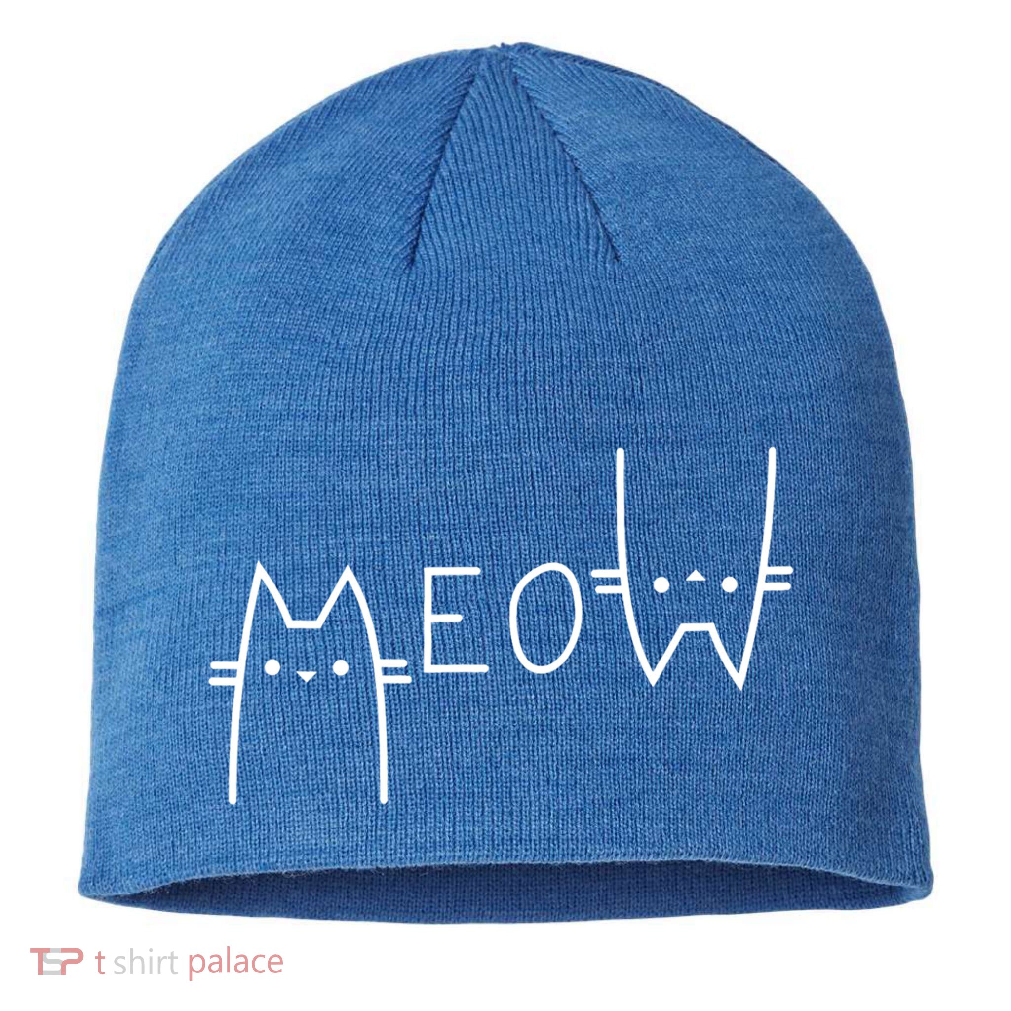 Meow Cat Meow Kitty Funny Cats Mom And Cat Dad Gift Sustainable Beanie