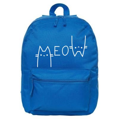 Meow Cat Meow Kitty Funny Cats Mom And Cat Dad Gift 16 in Basic Backpack