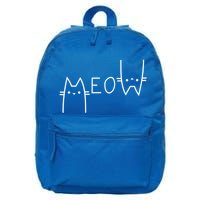 Meow Cat Meow Kitty Funny Cats Mom And Cat Dad Gift 16 in Basic Backpack