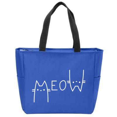 Meow Cat Meow Kitty Funny Cats Mom And Cat Dad Gift Zip Tote Bag