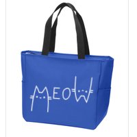 Meow Cat Meow Kitty Funny Cats Mom And Cat Dad Gift Zip Tote Bag