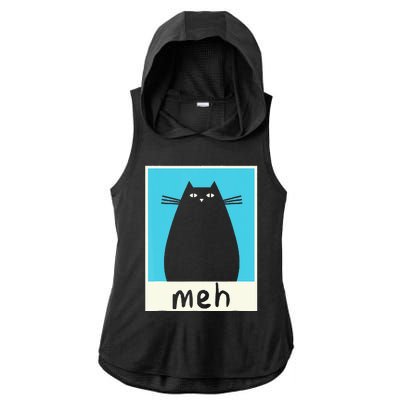 Meh Cat Meow Kitty Cat Lover Japanese Cat Kawaii Anime Ladies PosiCharge Tri-Blend Wicking Draft Hoodie Tank