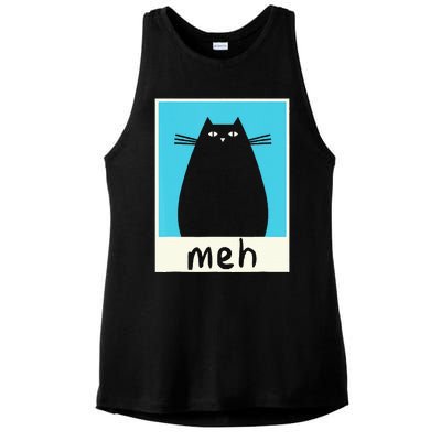 Meh Cat Meow Kitty Cat Lover Japanese Cat Kawaii Anime Ladies PosiCharge Tri-Blend Wicking Tank