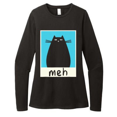 Meh Cat Meow Kitty Cat Lover Japanese Cat Kawaii Anime Womens CVC Long Sleeve Shirt