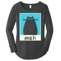 Meh Cat Meow Kitty Cat Lover Japanese Cat Kawaii Anime Women's Perfect Tri Tunic Long Sleeve Shirt