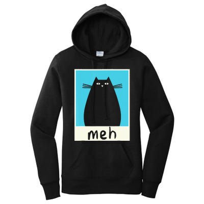 Meh Cat Meow Kitty Cat Lover Japanese Cat Kawaii Anime Women's Pullover Hoodie