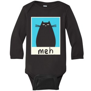 Meh Cat Meow Kitty Cat Lover Japanese Cat Kawaii Anime Baby Long Sleeve Bodysuit