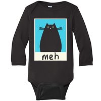 Meh Cat Meow Kitty Cat Lover Japanese Cat Kawaii Anime Baby Long Sleeve Bodysuit