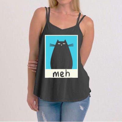 Meh Cat Meow Kitty Cat Lover Japanese Cat Kawaii Anime Women's Strappy Tank