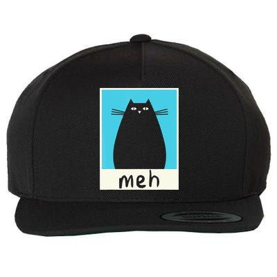 Meh Cat Meow Kitty Cat Lover Japanese Cat Kawaii Anime Wool Snapback Cap