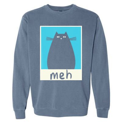 Meh Cat Meow Kitty Cat Lover Japanese Cat Kawaii Anime Garment-Dyed Sweatshirt