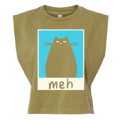 Meh Cat Meow Kitty Cat Lover Japanese Cat Kawaii Anime Garment-Dyed Women's Muscle Tee