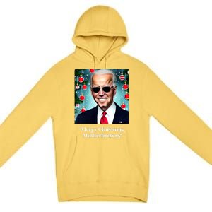 Merry Christmas Motherfuckers Funny Joe Biden Dark Brandon Christmas Holiday Premium Pullover Hoodie