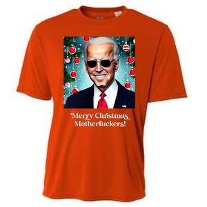 Merry Christmas Motherfuckers Funny Joe Biden Dark Brandon Christmas Holiday Cooling Performance Crew T-Shirt