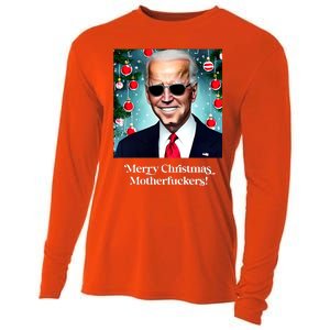 Merry Christmas Motherfuckers Funny Joe Biden Dark Brandon Christmas Holiday Cooling Performance Long Sleeve Crew