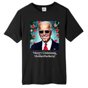 Merry Christmas Motherfuckers Funny Joe Biden Dark Brandon Christmas Holiday Tall Fusion ChromaSoft Performance T-Shirt