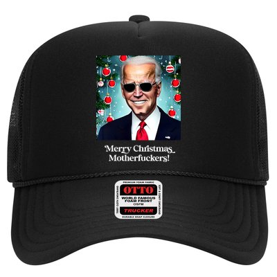 Merry Christmas Motherfuckers Funny Joe Biden Dark Brandon Christmas Holiday Trucker Hat