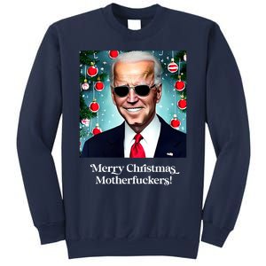 Merry Christmas Motherfuckers Funny Joe Biden Dark Brandon Christmas Holiday Sweatshirt