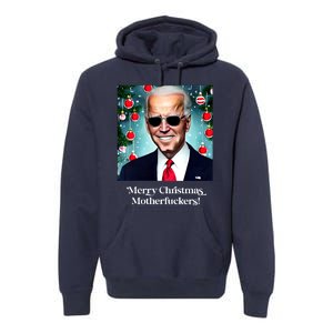 Merry Christmas Motherfuckers Funny Joe Biden Dark Brandon Christmas Holiday Premium Hoodie