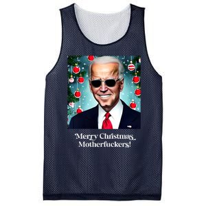 Merry Christmas Motherfuckers Funny Joe Biden Dark Brandon Christmas Holiday Mesh Reversible Basketball Jersey Tank