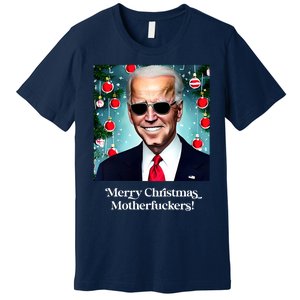 Merry Christmas Motherfuckers Funny Joe Biden Dark Brandon Christmas Holiday Premium T-Shirt