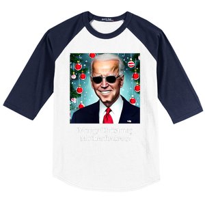 Merry Christmas Motherfuckers Funny Joe Biden Dark Brandon Christmas Holiday Baseball Sleeve Shirt