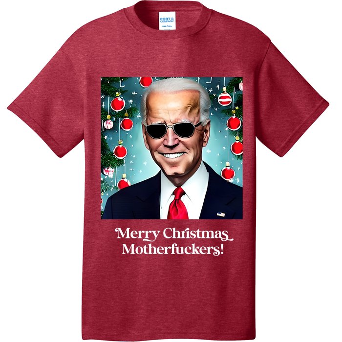 Merry Christmas Motherfuckers Funny Joe Biden Dark Brandon Christmas Holiday T-Shirt