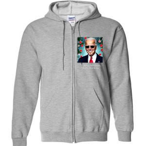 Merry Christmas Motherfuckers Funny Joe Biden Dark Brandon Christmas Holiday Full Zip Hoodie