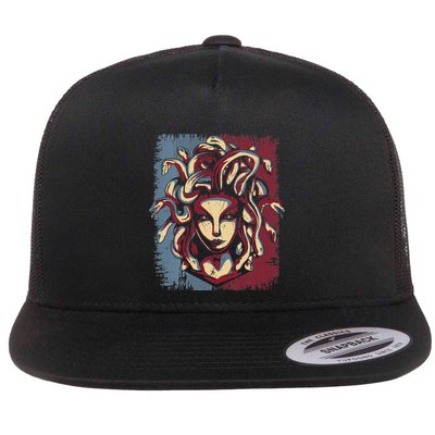 Mythical Creature Medusa Greek Mythology Gorgons Flat Bill Trucker Hat