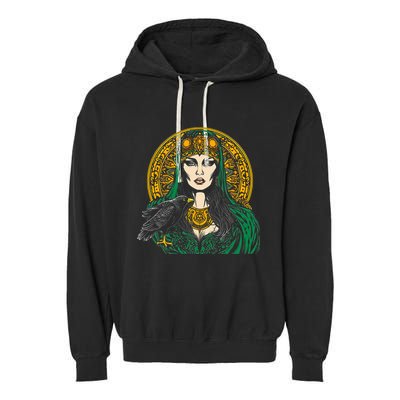 Morrigan Celtic Mythology Irish Goddess Of Death Garment-Dyed Fleece Hoodie