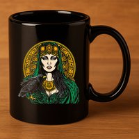 Morrigan Celtic Mythology Irish Goddess Of Death 11oz C Handle Ceramic Mug