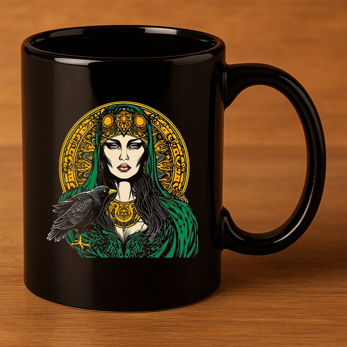 Morrigan Celtic Mythology Irish Goddess Of Death 11oz C Handle Ceramic Mug