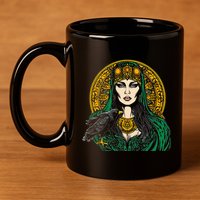 Morrigan Celtic Mythology Irish Goddess Of Death 11oz C Handle Ceramic Mug