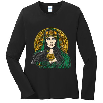 Morrigan Celtic Mythology Irish Goddess Of Death Ladies Long Sleeve Shirt