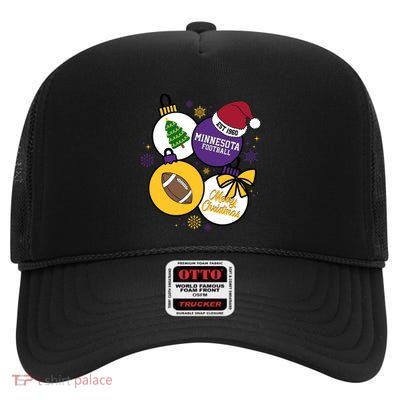 Merry Christmas Minnesota football Est 1960 High Crown Mesh Back Trucker Hat