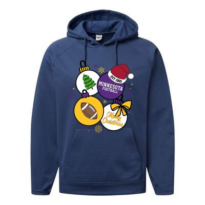 Merry Christmas Minnesota football Est 1960 Performance Fleece Hoodie